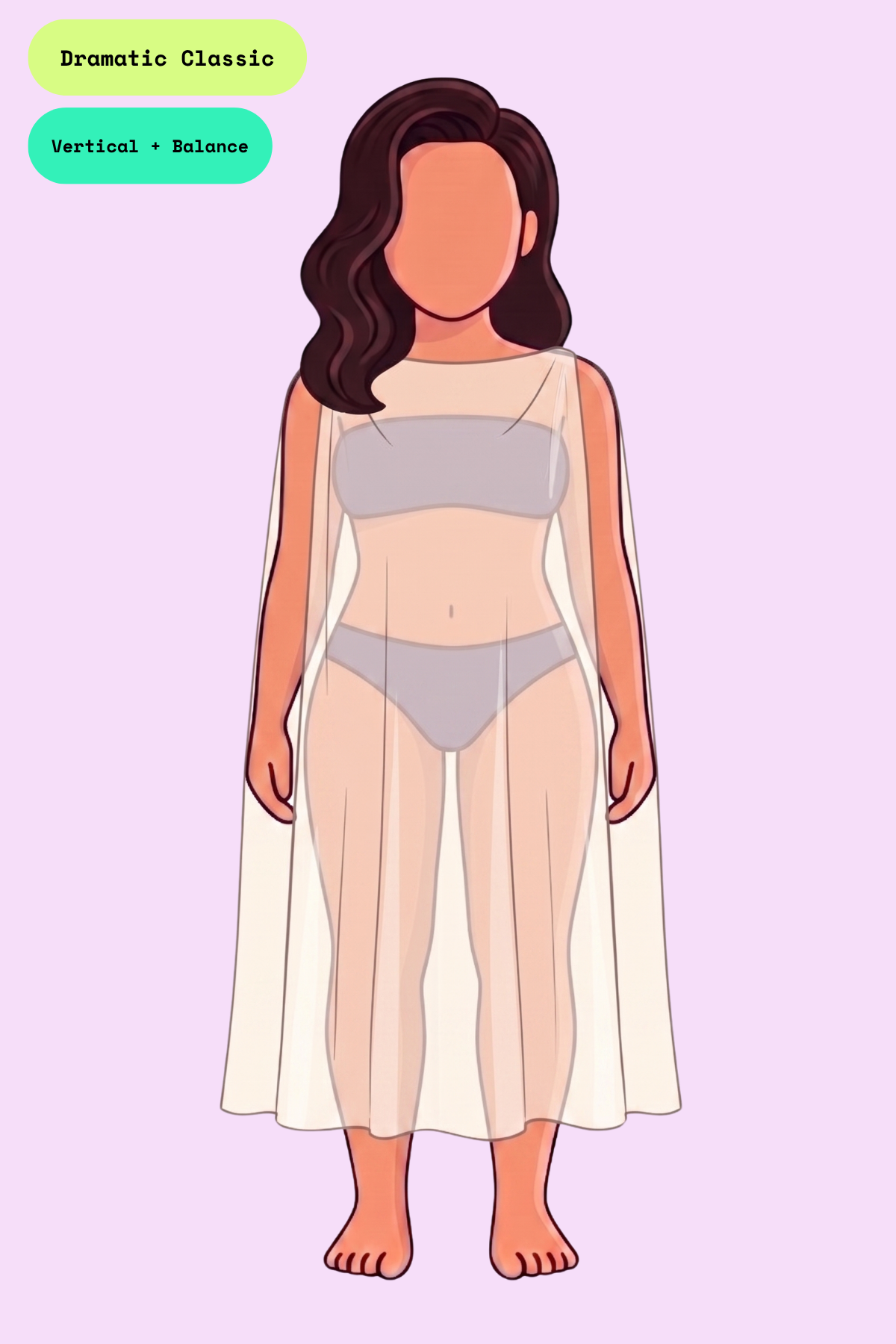 Imaginary fabric drape for Dramatic Classic