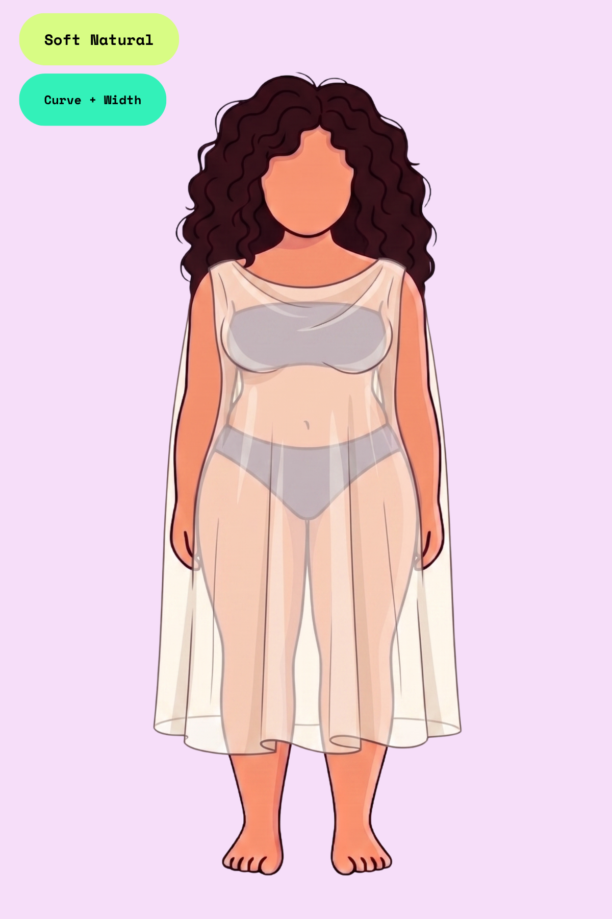 Imaginary fabric drape for Soft Natural