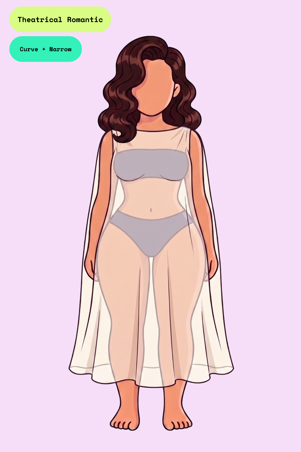 Imaginary fabric drape for Theatrical Romantic